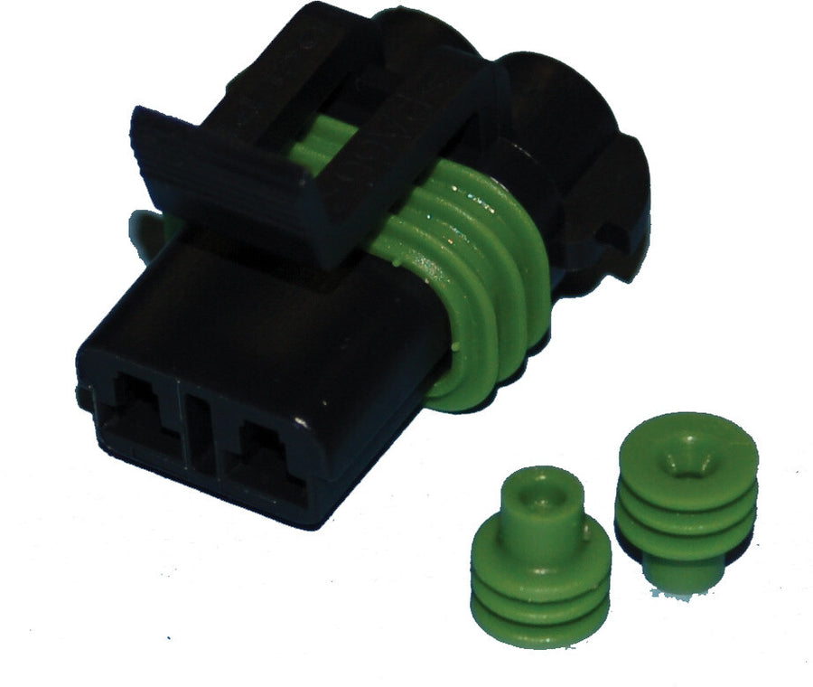 DELPHI-PACKARD WEATHERPACK 2-WIRE FEMALE CONNECTOR