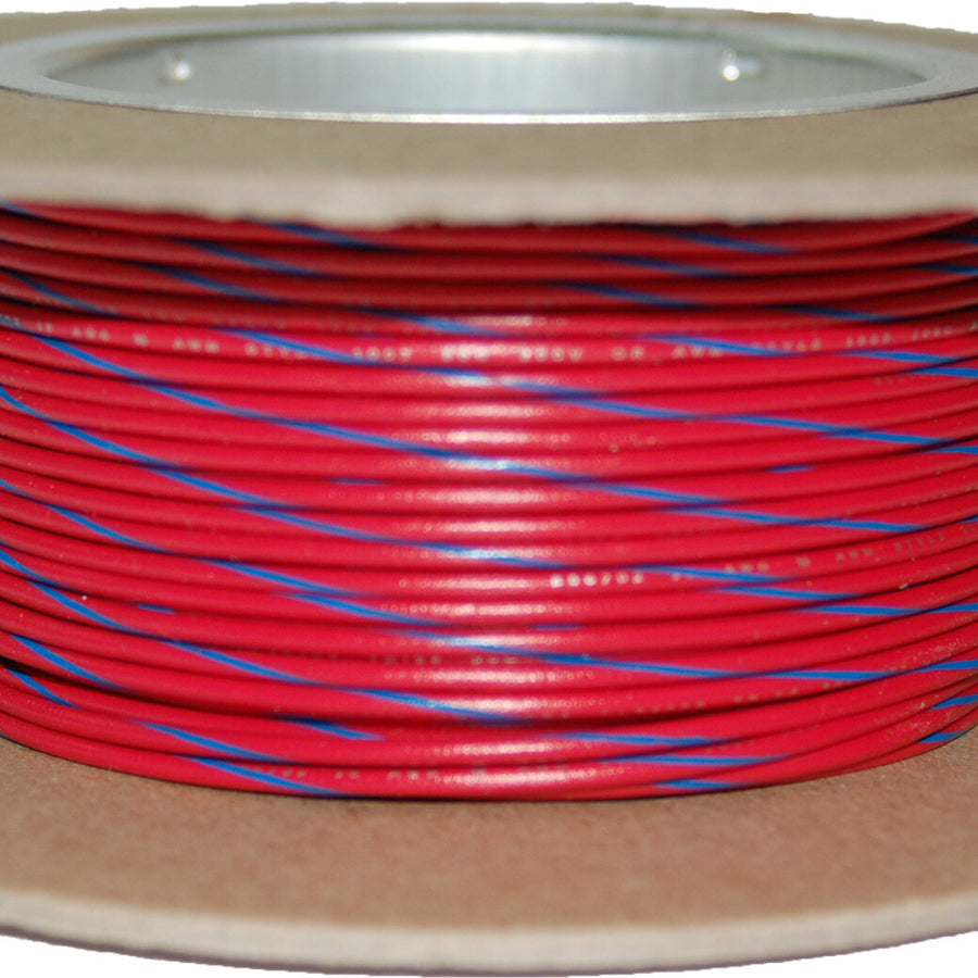 #18-GAUGE RED/BLUE STRIPE 100' SPOOL OF PRIMARY WIRE