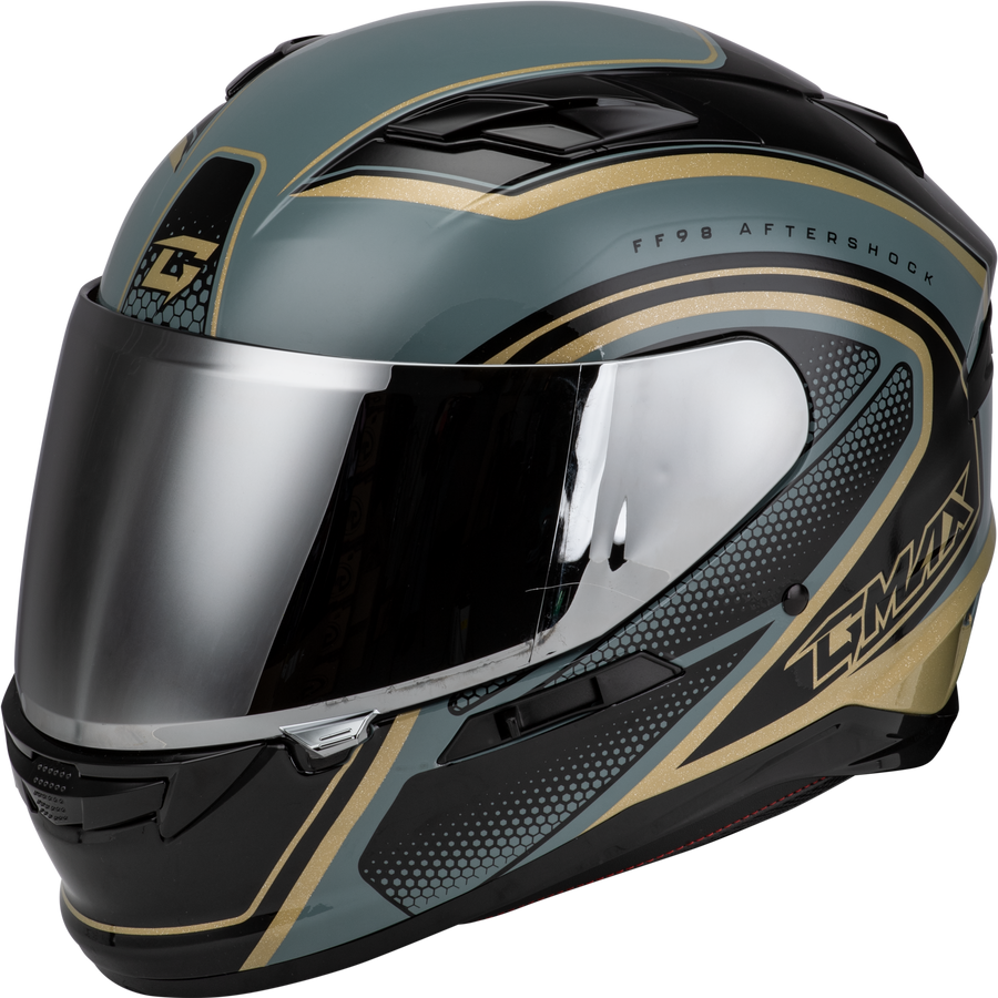Ff 98 Aftershock Helmet Grey/Metallic Gold Xl