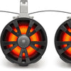 2-PACK BLACK 8' SPEAKERS ONE AMPLIFIED ONE NON AMPLIFIE