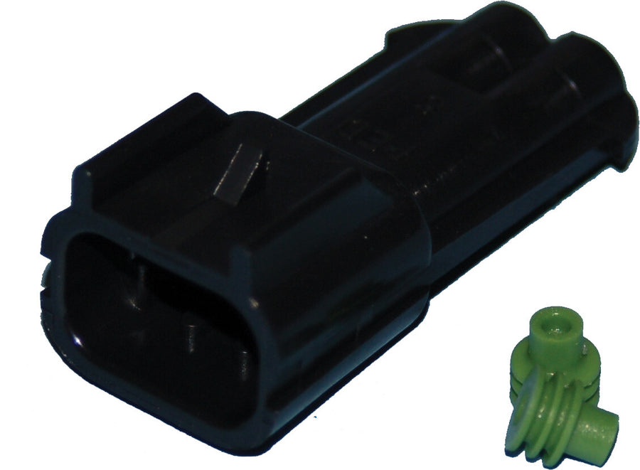 DELPHI-PACKARD WEATHERPACK 2-WIRE MALE CONNECTOR