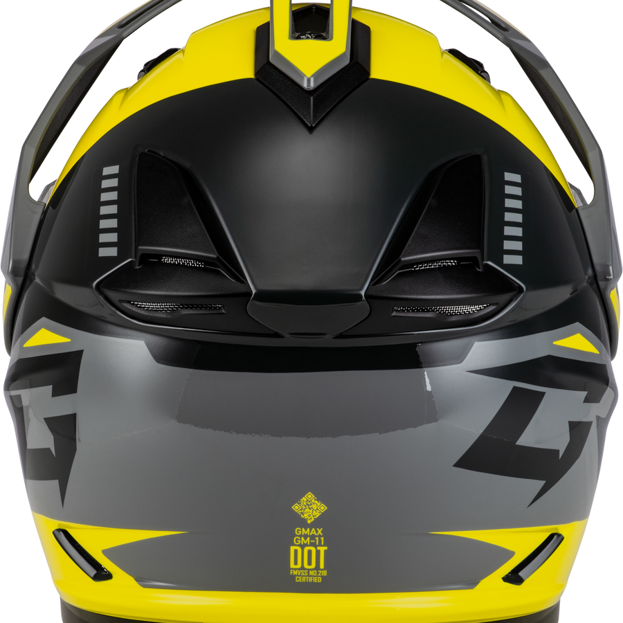 Gm 11s Ronin Snow Helmet W/ Elec Shld Yellow/Slvr/Grey Md